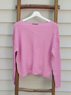 Alashan Cashmere Blend Boat Neck Pink Sweater Size M